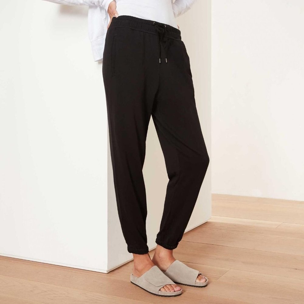 Standard James Perse Womens Vintage French Terry Relaxed Sweatpant Sz 1 S Black